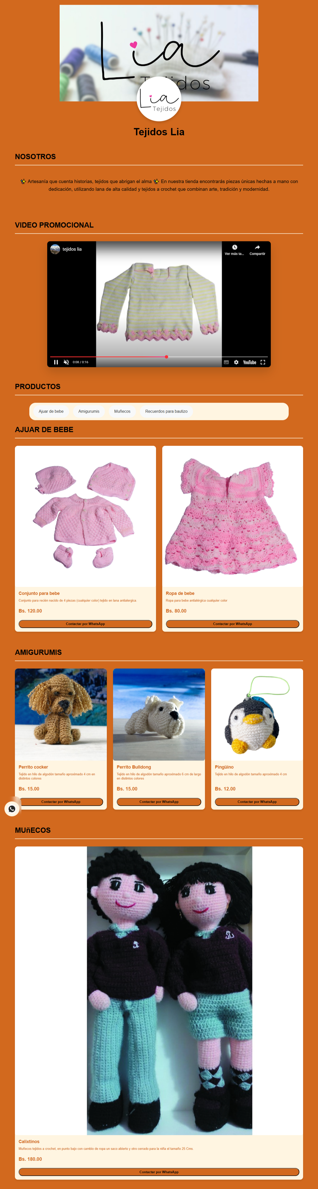 Catalogo de productos o servicios